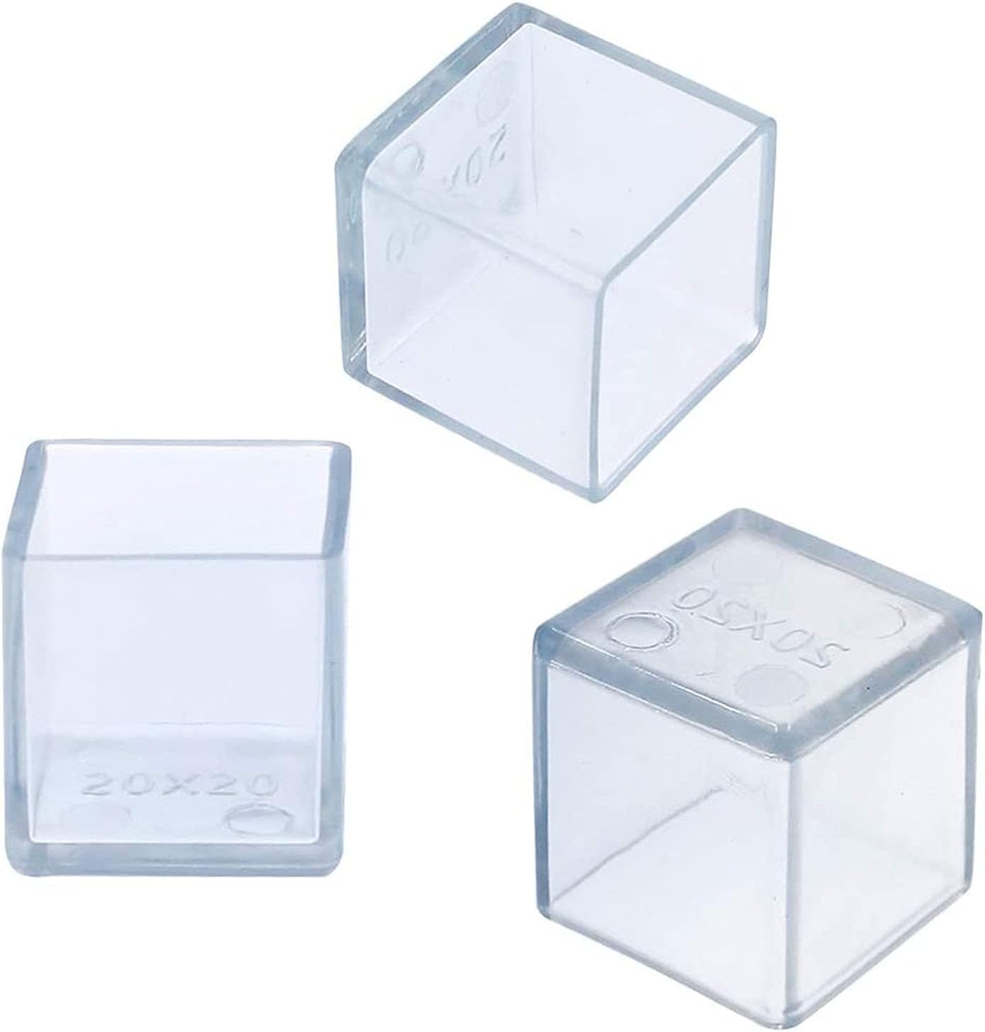 16 Pcs Transparent Square Anti-Slip Rubber Leg Tips Chair Leg Caps Furniture Floor Protectors Chair Table Bar Stool Leg Covers Furniture Leg Cube Feet 1.18 Inch x 1.18 Inch (30 x 30mm)