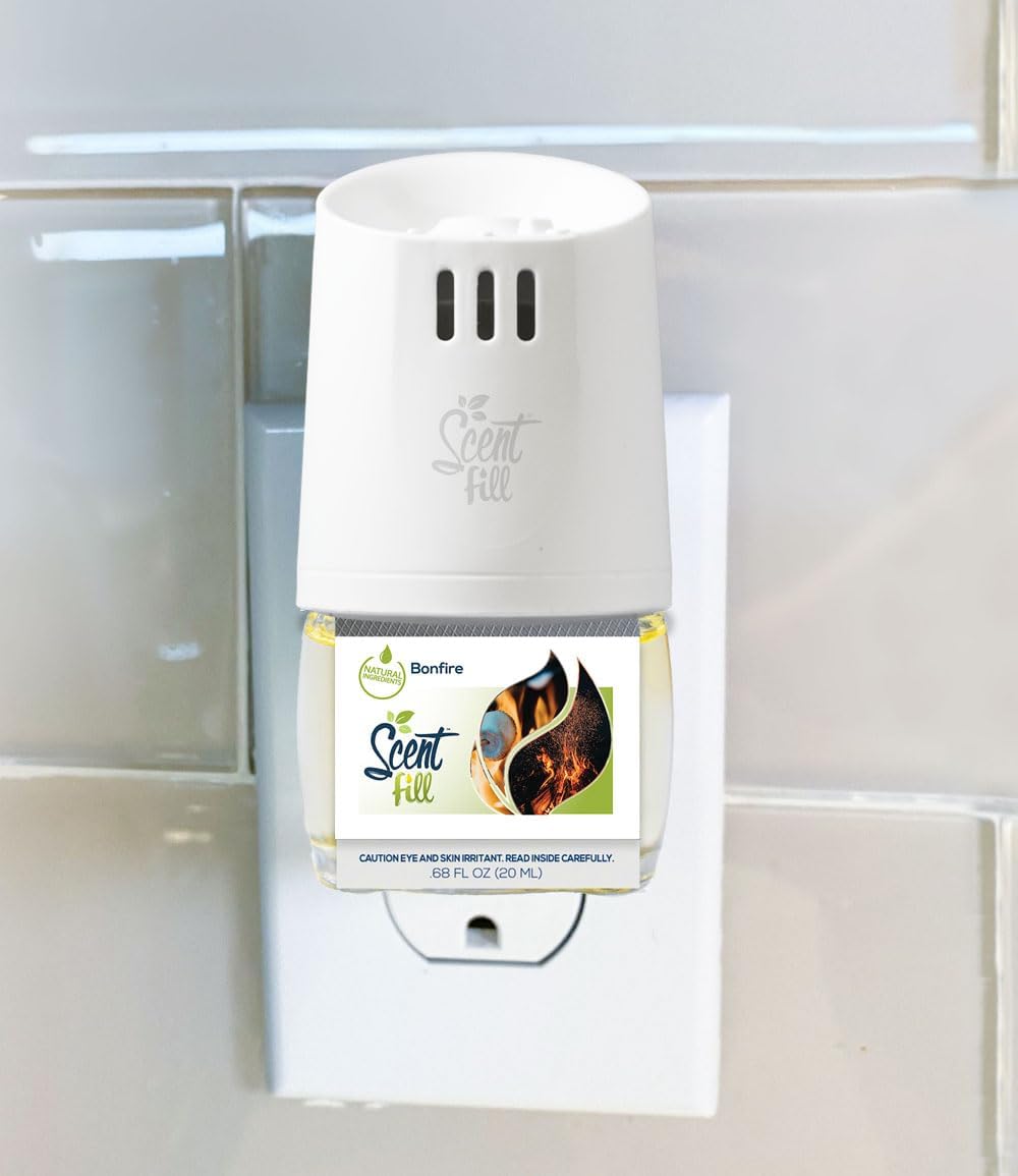Scent Fill Bonfire Plug in Air Freshener Starter Kit, 2 Refills + Diffuser