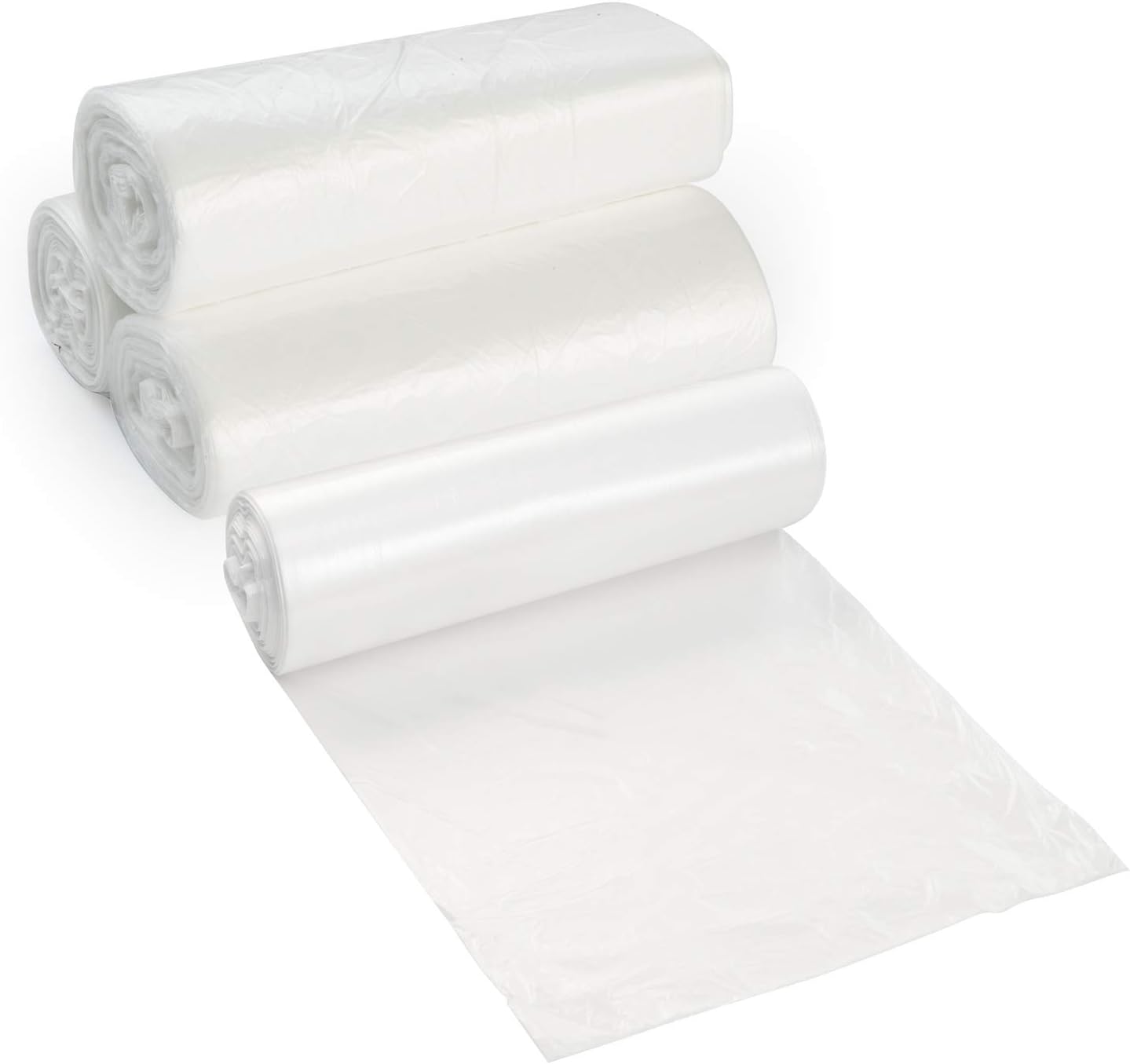 20-30 Gallon Clear Garbage Can Liners, 500 Count - Medium - Large Trash Can Liners - High Density, Thin, Lightweight, 10 Microns - For Office, Home, Hospital, Wastebaskets -20 Coreless Rolls