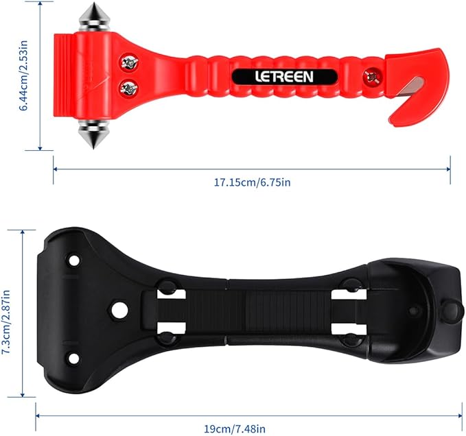 4 PCS Car Window Breaker, 2-in-1 Window Breaker Seatbelt Cutter, Glass Breaker Car Safety Hammers, Auto Car Escape Tool, Emergency Glass Hammer, Window Punch Breaker Tool