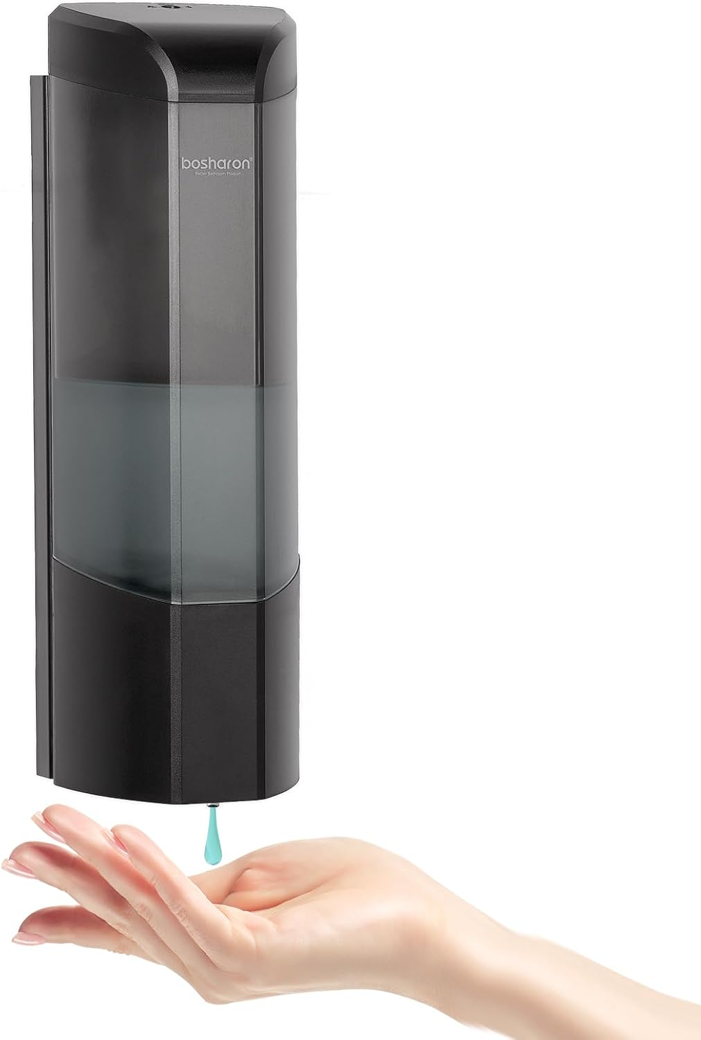 Automatic Soap Dispenser, Wall Mounted Liquid Soap Dispenser 24.6oz/700ml with Infrared Sensor, Touchless Battery Operated Hand Soap Dispenser with 3 Adjustable Soap Levels for Bathroom (Black)