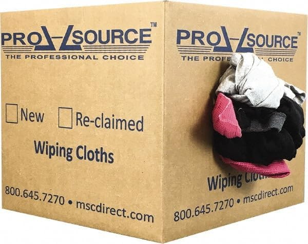 PRO SOURCE Low Lint Reclaimed Cotton Polo Shop Rags, Washable Reusable Disposable (25 lb Box)