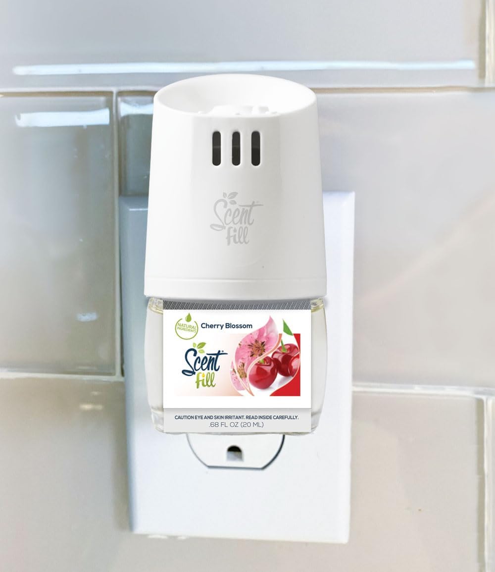 Scent Fill Spring Collection Kit (Lilac Blossom, Cherry Blossom, Honeysuckle, Rosewater), 4 Refills + Diffuser