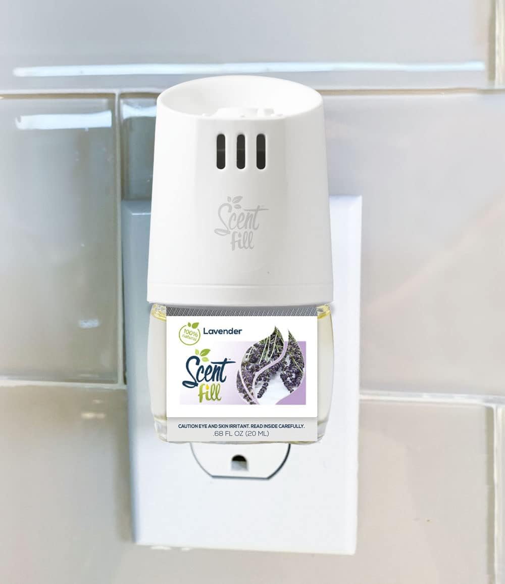 Scent Fill 100% Natural Lavender Plug in Air Freshener, Scented Oil Refills, 3 Refills