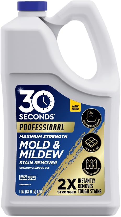 30 SECONDS Pro Mold and Mildew Stain Remover | Scrub Free | Brighter Results Instantly | Ready To Use Refill | 128 fl. oz. - PACKAGING MAY VARY