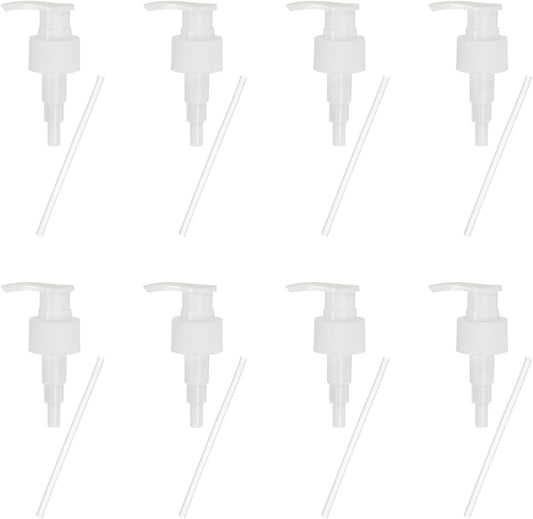 uxcell 8 Pcs Soap Dispenser Pump Heads Soap Dispensers Top Pumps Replacement Switch Pumphead for Standard 24/414 Neck Size Lotion Shampoo Bottle, White