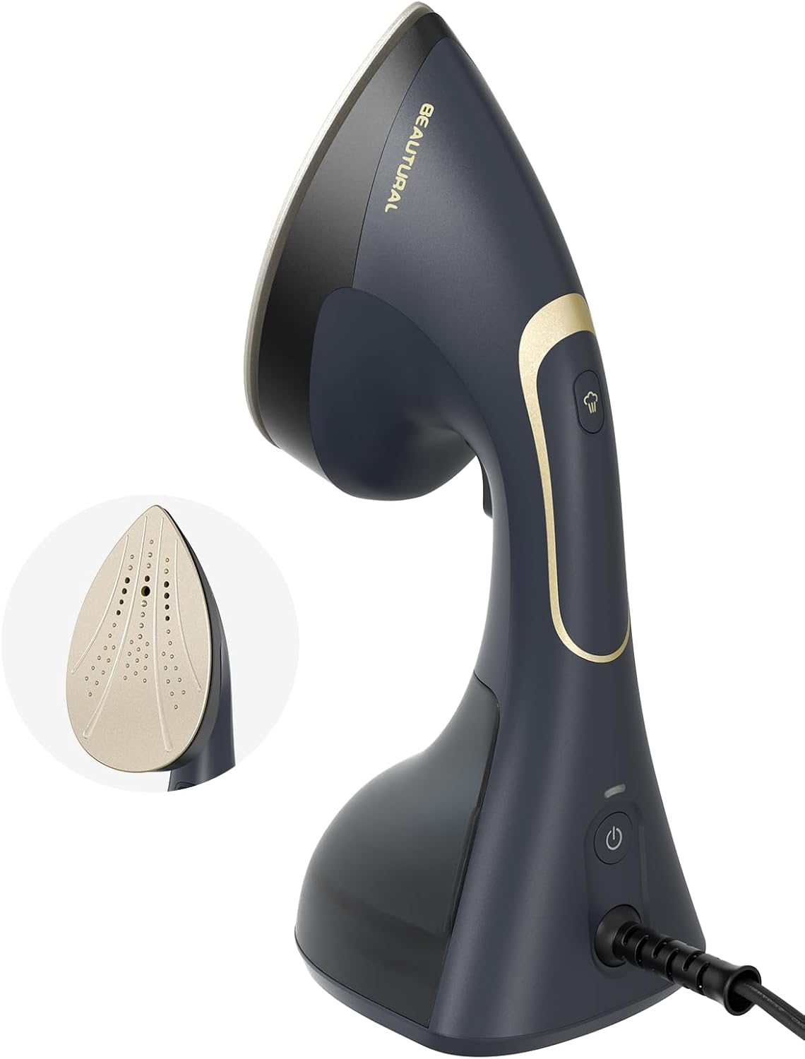 BEAUTURAL Steamer for Clothes, 2-in-1 Steam & Iron, 1200W Handheld Powerful Garment Fabric Wrinkle Remover with Burst Steam, Ceramic Heating Plate, 30-Second Fast Heat-up, Auto-Off (Only for 120V)