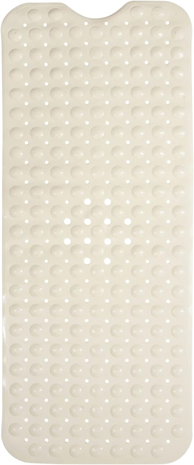 ENKOSI Bath Mat - Large Non Slip Bathtub & Shower Mat - Extra Long 40 x 16 Inch Bathroom Mats for Tub Nonslip Anti Slip Bathmats (40x16 Pearl White 1-Pack)