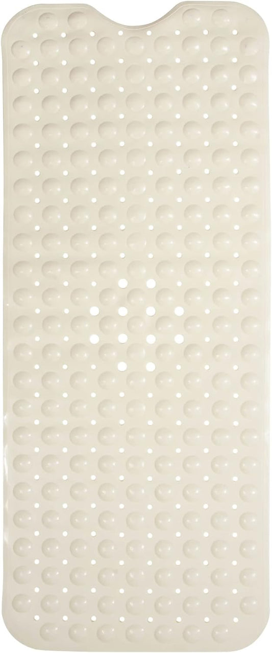 ENKOSI Bath Mat - Large Non Slip Bathtub & Shower Mat - Extra Long 40 x 16 Inch Bathroom Mats for Tub Nonslip Anti Slip Bathmats (40x16 Pearl White 1-Pack)
