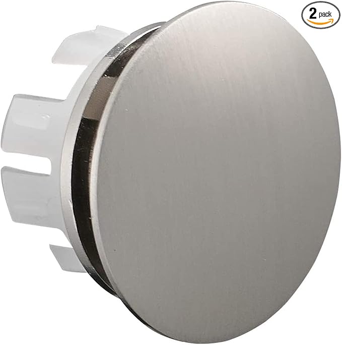2 Pcs Bathroom Sink Overflow Cover Brushed Nickel Brass Basin Vanity Ceramic Kitchen Trim Replacement Round Caps Dual Layer Insert