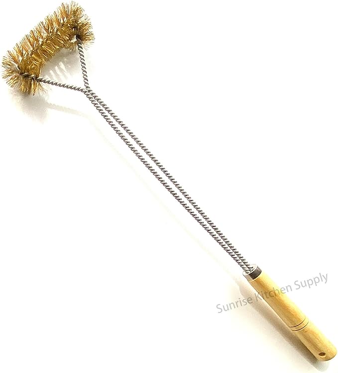 SUNRISE Fryer Brush with Long Handle (Brass, Single Brush)