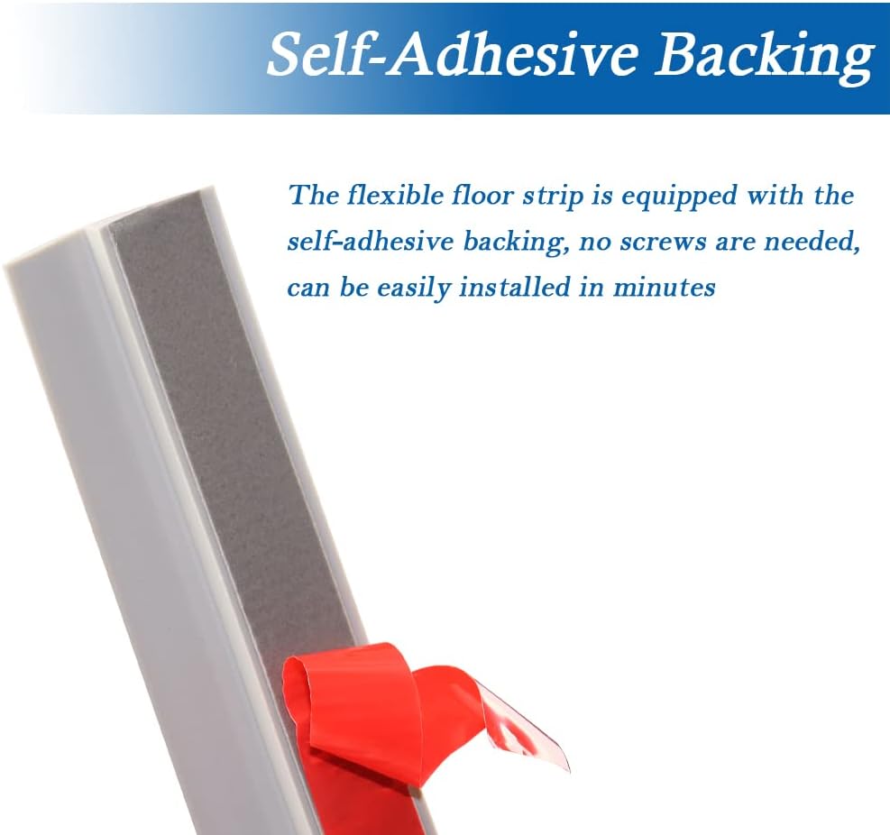 Floor Transition Strip Self Adhesive Carpet & Flooring Transitions Edging Trim Strip PVC Threshold Transitions Suitable for Threshold Height Less Than 5mm (3.3Ft, Wood Grain Gray-New)