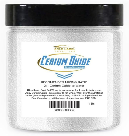 Optical Grade Cerium Oxide 8oz Glass Repair Powder | Glass Window and Windshield Repair