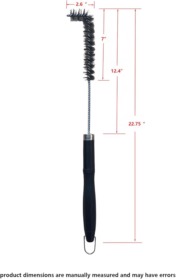 SUNRISE Fryer Brush with Long Handle (Stainless Steel with Plastic Handle, L Brush)