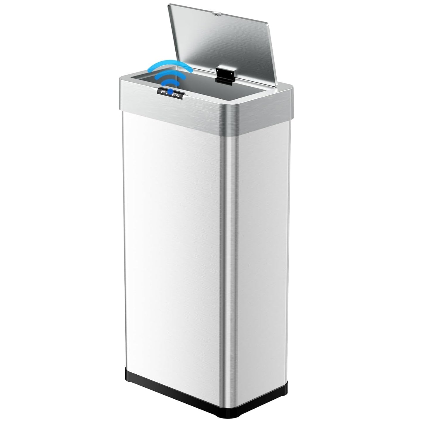 TLSUNNY 18.5 Gallon Motion Sensor Trash Can,Touchless Automatic Garbage Can,Brushed Stainless Steel Smart Bin,with Bag Holder,Soft Close Lid,for Kitchen,Office,RV,Bedroom,Living Room (Silver, 70L)