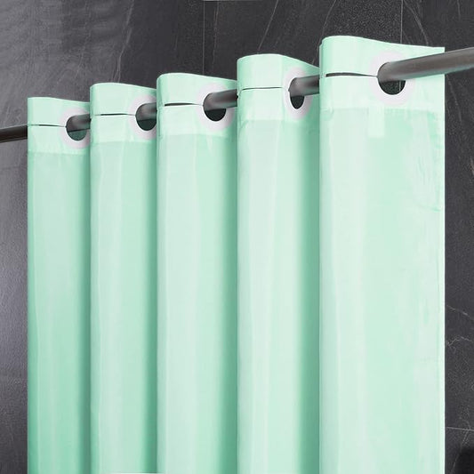 Mint Green No Hook Shower Curtain,Extra Long Shower Curtain Liner 78 Length,Ployester Fabric Bathroom Curtains with 10 Plastic Split Grommets,Waterproof & Machine Washable,72x78 Inch