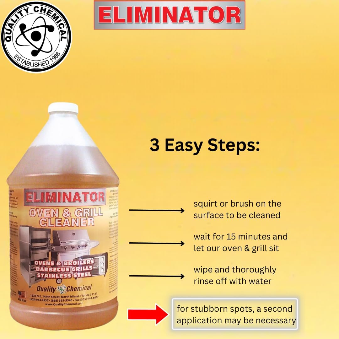 Quality Chemical Oven Cleaner & Grill Cleaner - Heavy-Duty/Fast Acting & Easy to Use/Degreaser/Heavy Duty Oven Cleaner/Best Oven Cleaner/Made in USA - 1 Gallon Combo