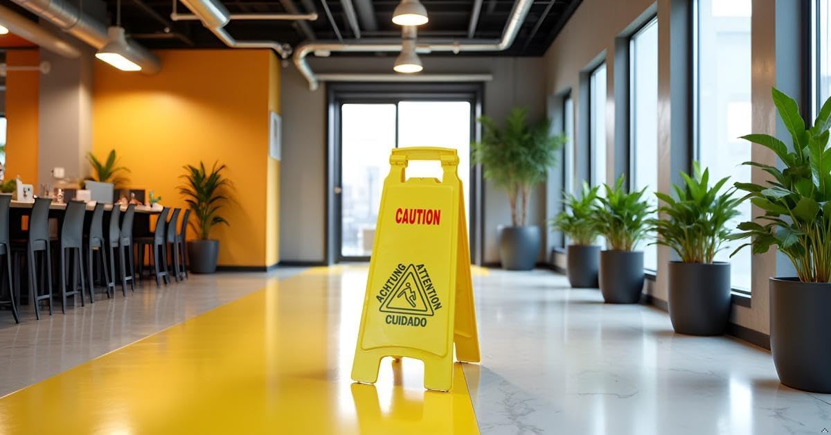 Wet Floor Sign, Slippery When Wet A-Frame Caution Sign, Bright Yellow
