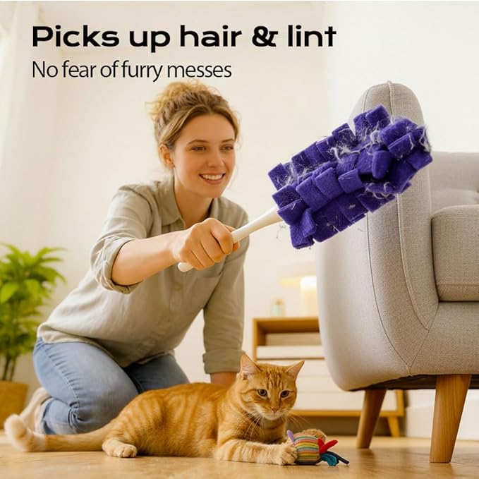 Fleece Reusable Duster Refills,360 Heavy Duty Duster Refills Washable Duster Pads Extended Handle for Fan, Window, Furniture, Floor (5PCS)