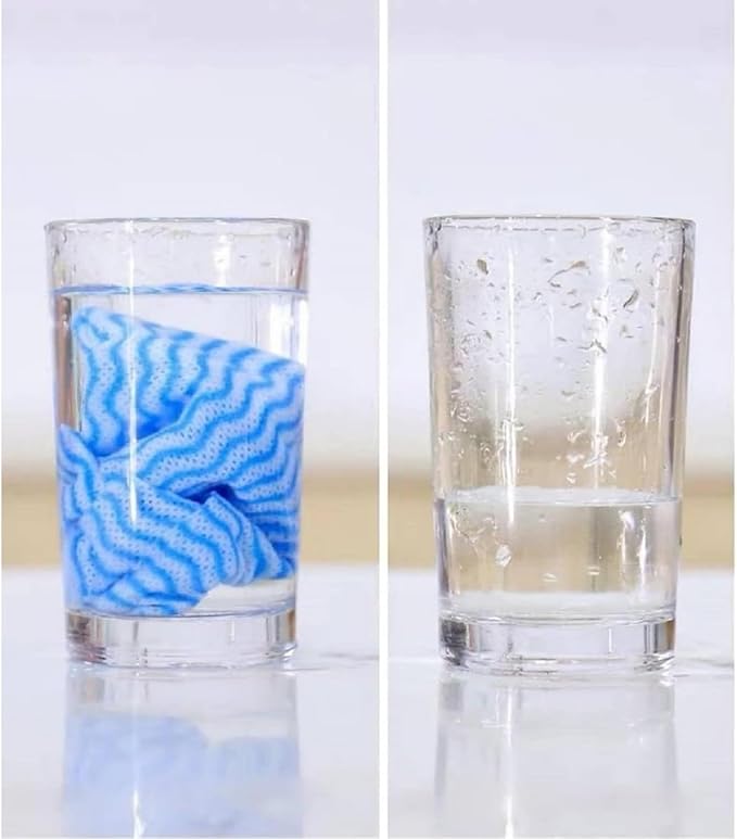 SUZZYVINE Disposable Cleaning Cloths Reusable Dish Cloths Dish Towels Blue Kitchen Towels Handy Wipes On Rolls Total 2 Roll 100 Pcs