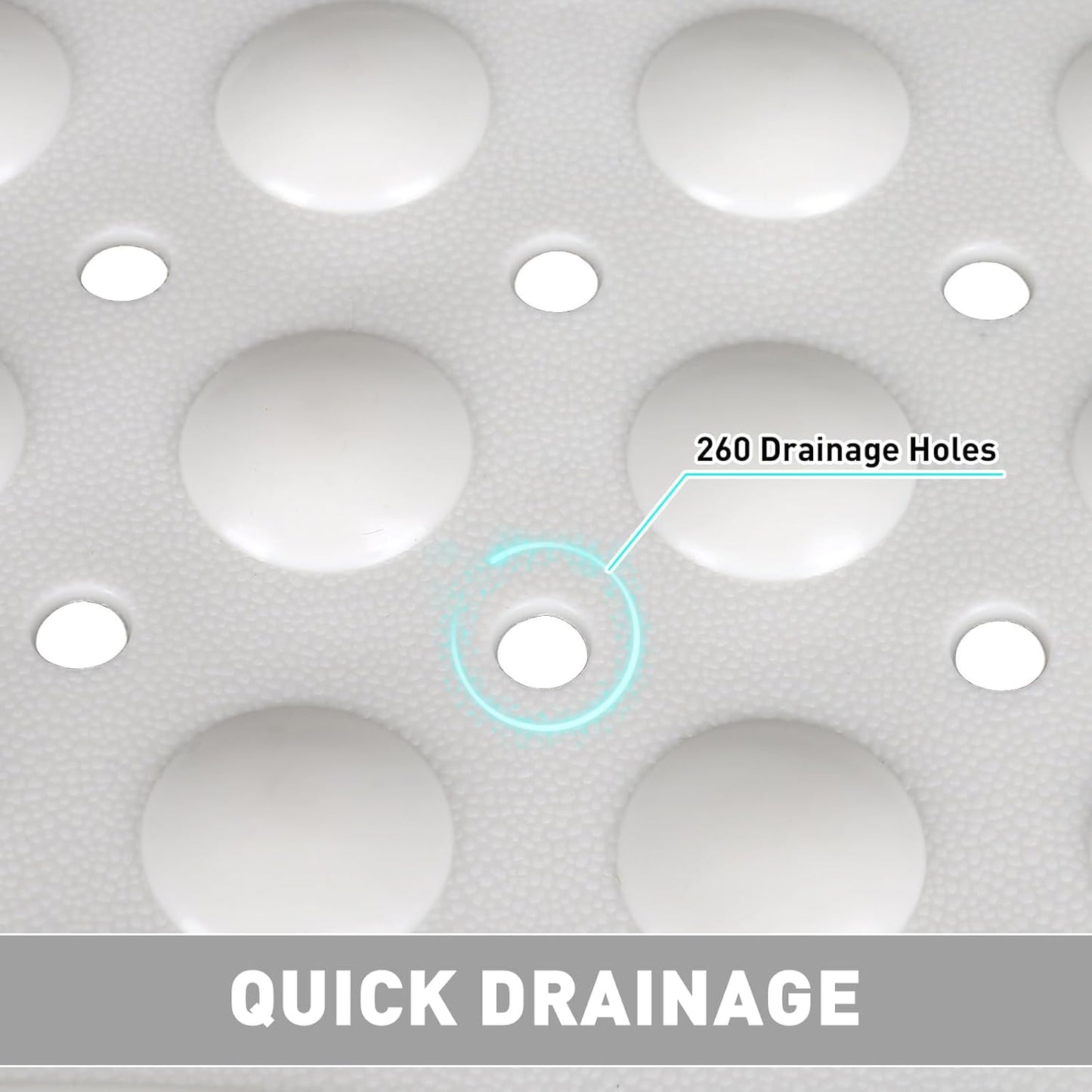 Shower Mat Non Slip: 35.4 x 23.6 Inch Extra Large TPE Shower Mats for Inside Shower - Anti Slip Shower Stall Matt with Drain Hole and Suction Cups for Elderly