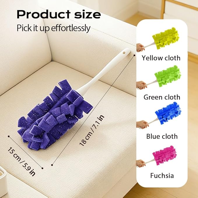 Fleece Reusable Duster Refills,360 Heavy Duty Duster Refills Washable Duster Pads Extended Handle for Fan, Window, Furniture, Floor (5PCS)