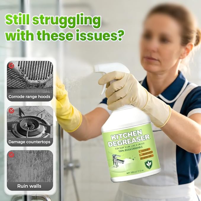 Hard Water Stain Remover, Shower Glass Cleaner Soap Scum Remover, Reduces Buildup, Calcium, Limescale and soap scum, Shower Cleaner for Shower, Glass, Toilet, Tub, Sink (1pcs)