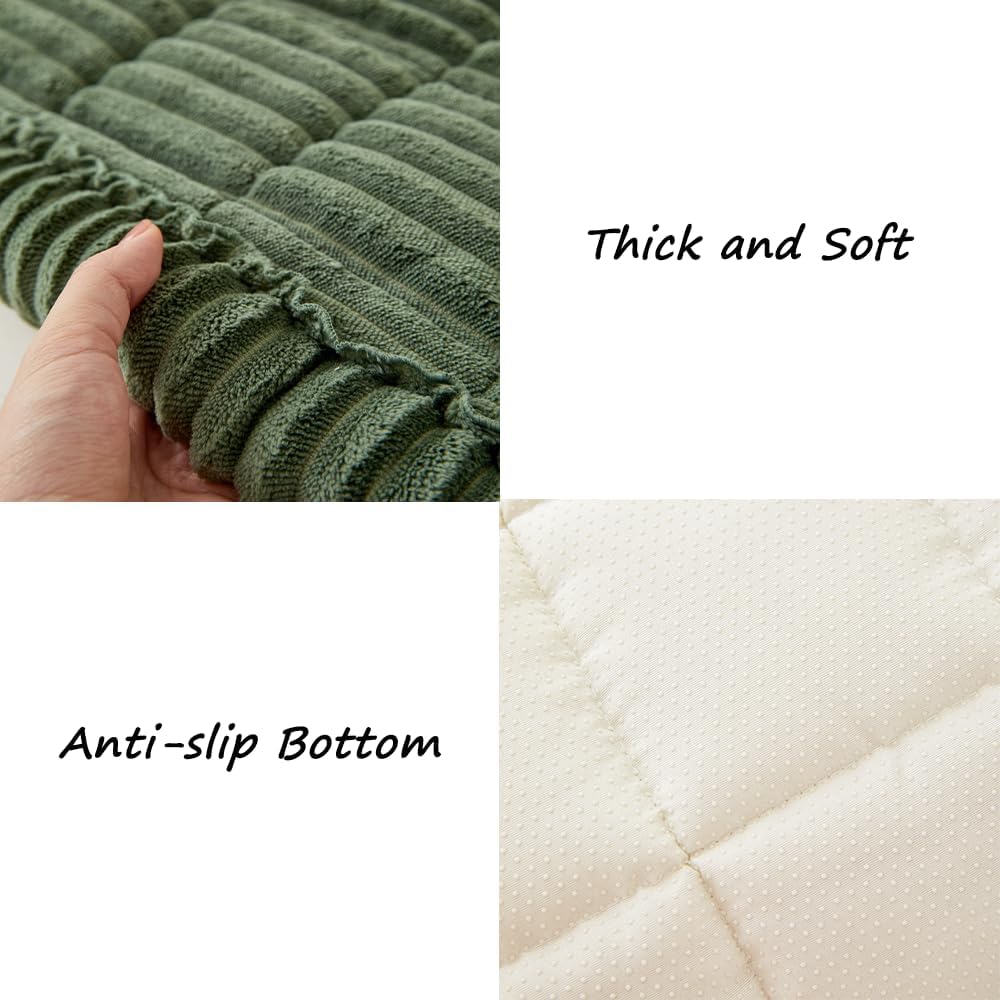 Couch Cover for Dogs Washable, Fuzzy Pet Couch Covers for 3 Cushion Sofa Pet Friendly, Non Slip Sofa Cover (Green, 27.6" x 82.7"/70 x 210cm)