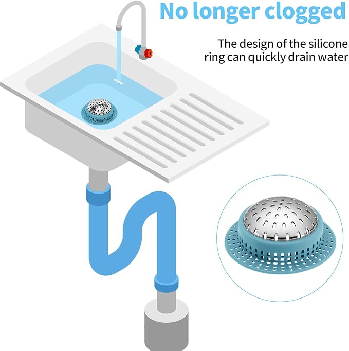 Shower Drain Hair Catcher, Shower Drain Cover, Bathtub Drain Hair Catcher for Pop-Up & Regular Drains