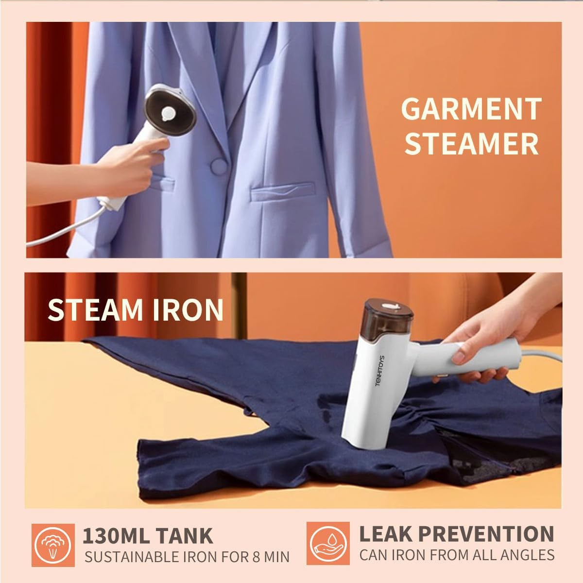 1000w Travel Garment Steamer for Clothes: Foldable Portable Handheld Clothing Mini Steamers Travel Size Hand held Electric Small steam Iron plancha a de Vapor para ropa portatil Travel Dorm Essentials