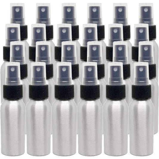2 fl oz Aluminum Bottle with Black Spray Cap (24 Pack)