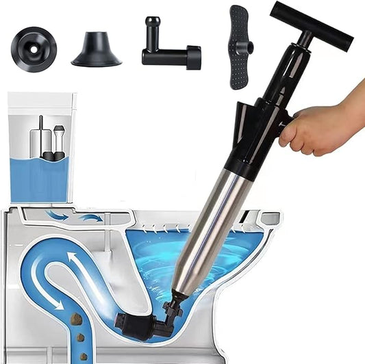 Toilet Plunger High Pressure Air Drain Blaster Gun Drain Clog Remover Tools Air Plunger Heavy Duty Drain Powerful Plungers for Toilet Unclog Toilet, Floor Drain, Bathroom（Black）