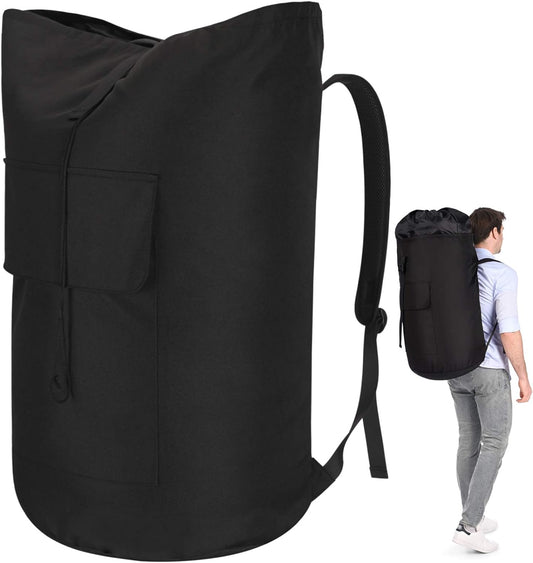 Backpack Laundry Bag, 115L Heavy Duty Extra Large College Laundry Backpack, Dirty Clothes Bag with Shoulder Straps, Laundry Hamper Bag with Drawstring Closure for College Dorm, Apartment, Laundromat