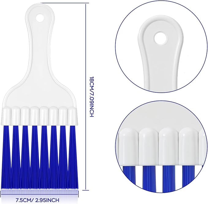 Boao 8 Packs Coil Brush Air Conditioner Condenser Refrigerator Cleaning HVAC Coil Cleaner Small Plastic Whisk Brush (Blue)