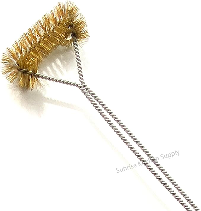 SUNRISE Fryer Brush with Long Handle (Brass, Single Brush)