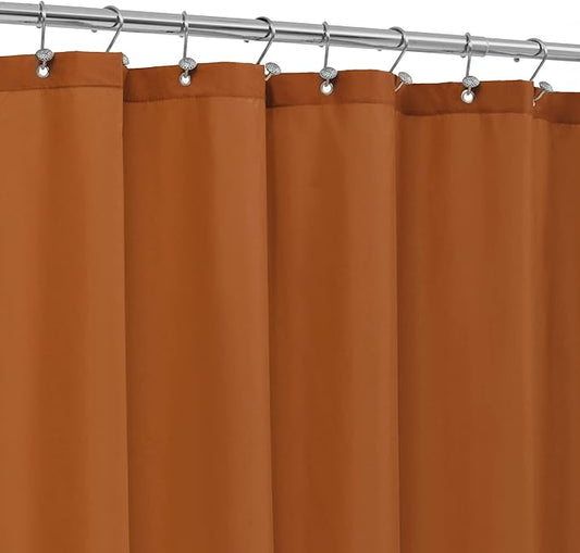 ALYVIA SPRING Burnt Orange Fabric Shower Curtain Liner Waterproof - Soft Hotel Quality Cloth Shower Liner with 3 Magnets, Light-Weight & Machine Washable - Standard Size 72x72, Burnt Orange