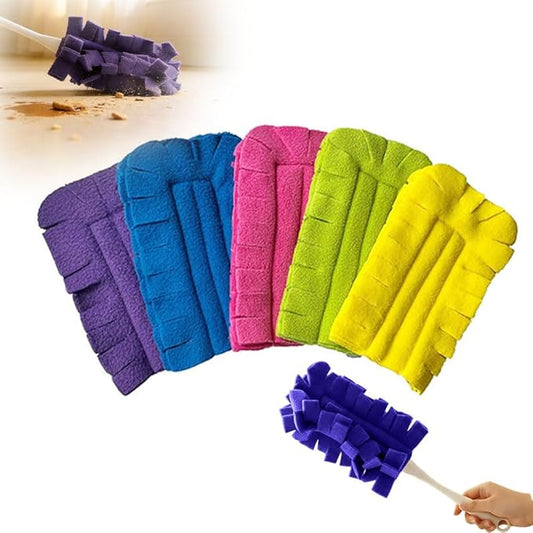 Fleece Reusable Duster Refills,360 Heavy Duty Duster Refills Washable Duster Pads Extended Handle for Fan, Window, Furniture, Floor (5PCS)