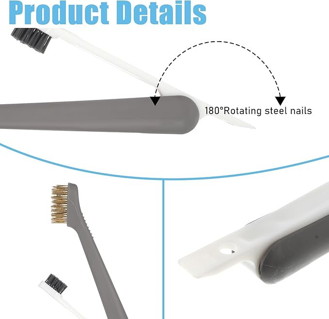 Kitchen Cleaning Scrub Brush Deep Gas Stove Brass Wire Brush with Stiff Bristles & Cooktop Scraper Stainless Steel Scrubber for Range Hood Grease Grime Rust Cleaner for Pot Pan Household Cleaning Tool