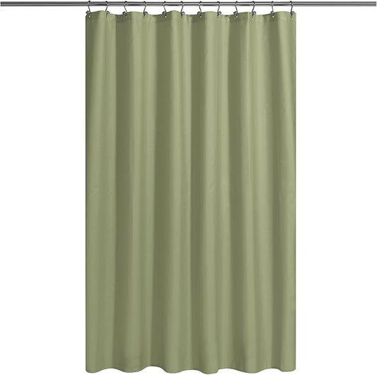 N&Y HOME Fabric Shower Curtain or Liner with Magnets Sage Green - Hotel Quality, Machine Washable, Water Repellent - Sage, 72x72
