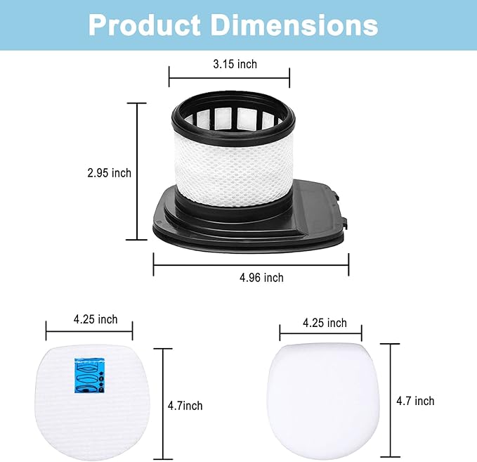 IX141 Vacuum Filter Compatible for Shark Rocket Pro IX141 IX140 IZ140 IX142 IZ140C IZ142 UZ145 IZ141C IX141H Stick Vacuum, Part #616FJ140 & 617FJ140,1 Pack HEPA Filter 2 Pack Foam & Felt Filter
