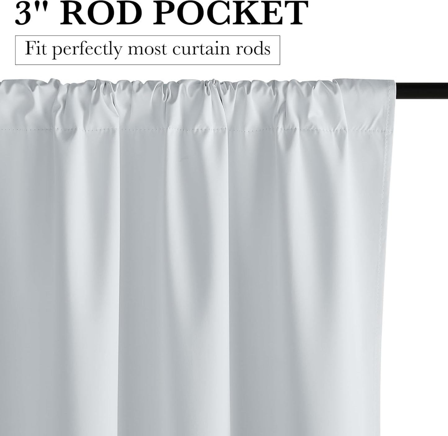 RYB HOME White Short Blackout for Small Window 45 inches Length, Thermal Insulated 100% Blackout Noise Reducing Window Shades for Bedroom Office, 29 inches Wide by 45 inches Long
