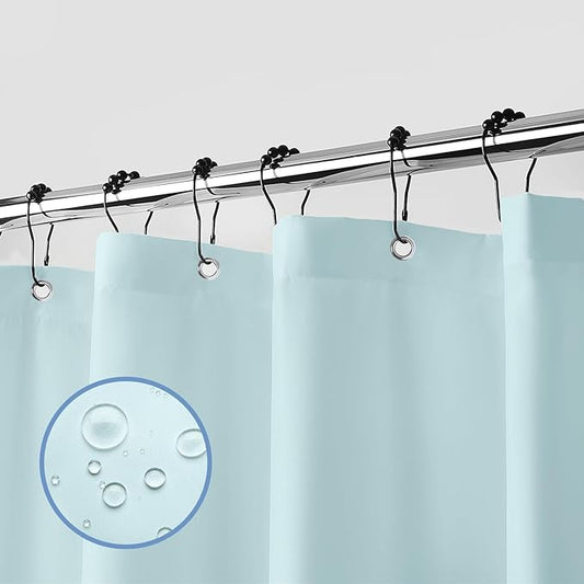 downluxe Waterproof Fabric Shower Curtain Liner, Soft Cloth Shower Liner with 3 Magnets, Machine Washable & Hotel Quality Bathroom Curtain, 70" W x 72" L, Blue