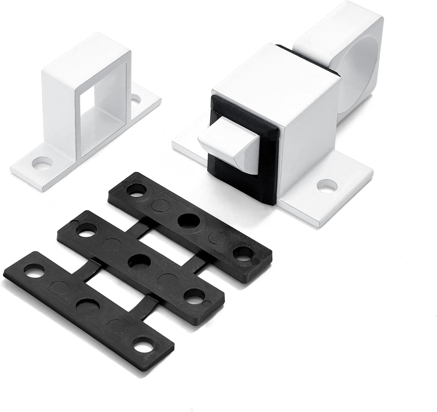 4 Packs Spring Door Lock, White Self-Closing Gate Latch with Aluminum Alloy, Security Latch for Windows, Cabinets & Gates