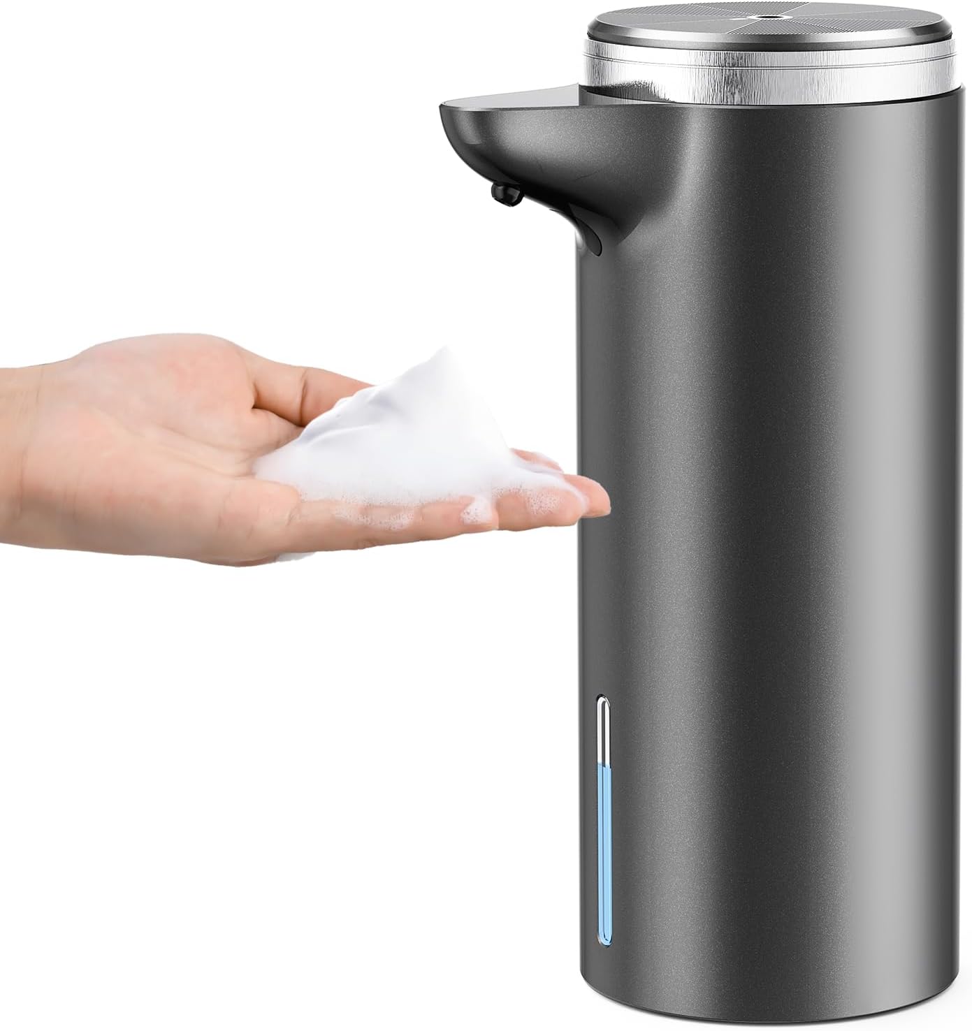 Automatic Foaming Soap Dispenser Touchless(Upgrade Auto & Manual Modes) - IPX7 Waterproof - Adjustable Foam Volume -1500mAh USB Rechargeable Hand Soap Dispenser