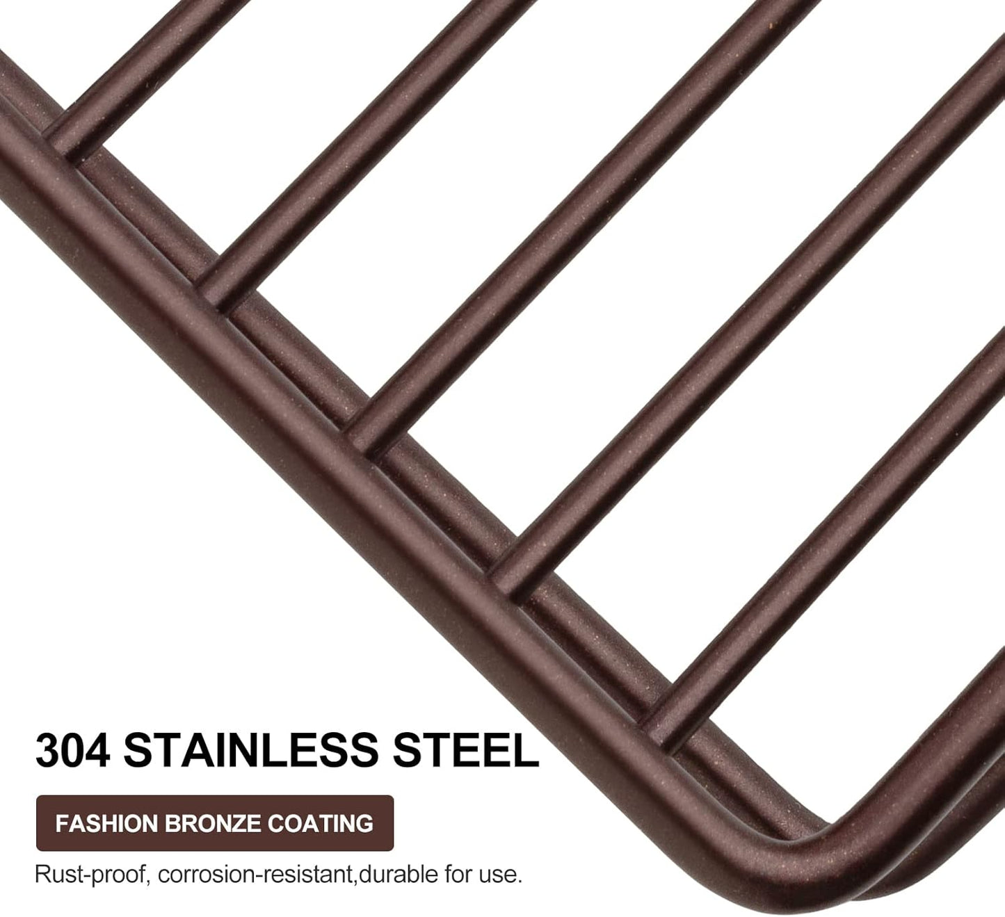 Soap Dish for Shower Bathroom Bar Soap Holder, Stainless Steel Self-draining Sponge Holder for Kitchen Sink Bathtub, Easy Cleaning Quick Dry, Bronze