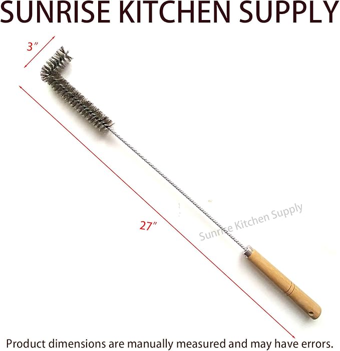 SUNRISE Fryer Brush with Long Handle (Stainless Steel, L Brush)