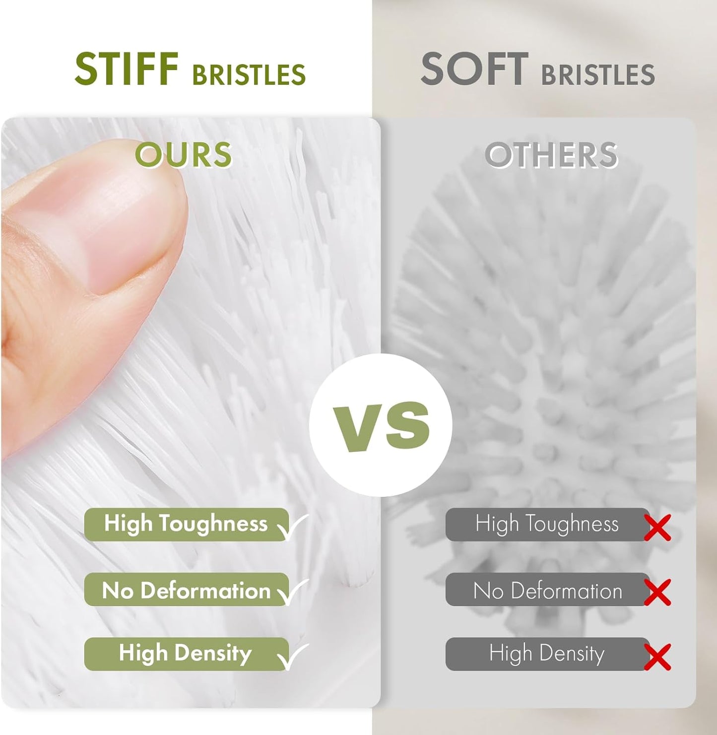 Amazer Scrub Brush for Cleaning Comfort Grip Shower Scrubber Stiff Bristles with Handle Heavy Duty Cleaner Brush for Tub Sink Carpet Floor - Pack of 2 (Green+Green)