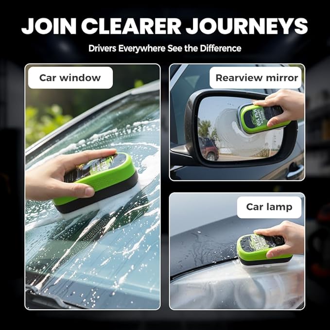 Automotive Oil Film Cleaning Brush,Glass Cleaner, Car Windshield Cleaner, 150ml Automotive Oil Film Cleaning Brush - Preserve Clarity, Immediately See the Effects (1PCS)