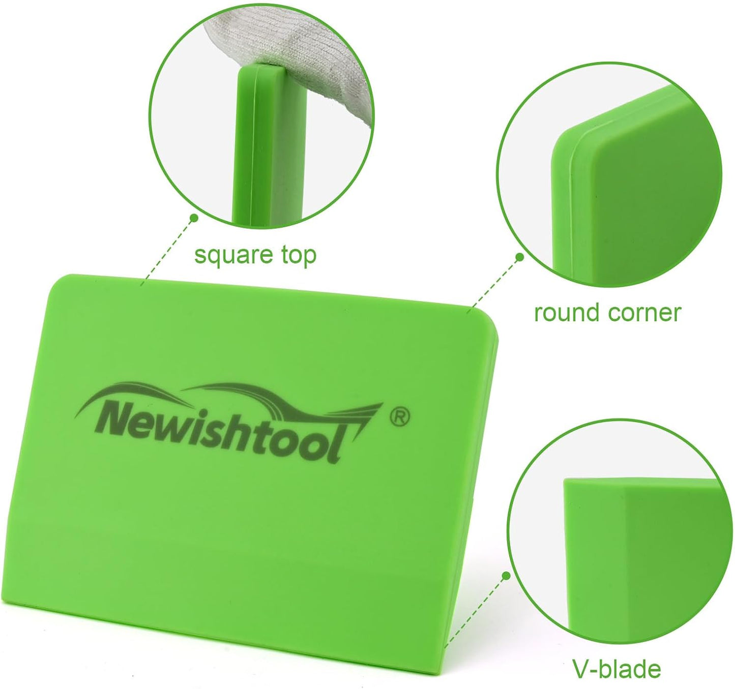 NEWISHTOOL Soft Silicone Squeegee, Small V-Blade Scraper for Window Film Application & Water Removal, 2 PCS PPF Squeegee for Car Paint Protective Film Installation