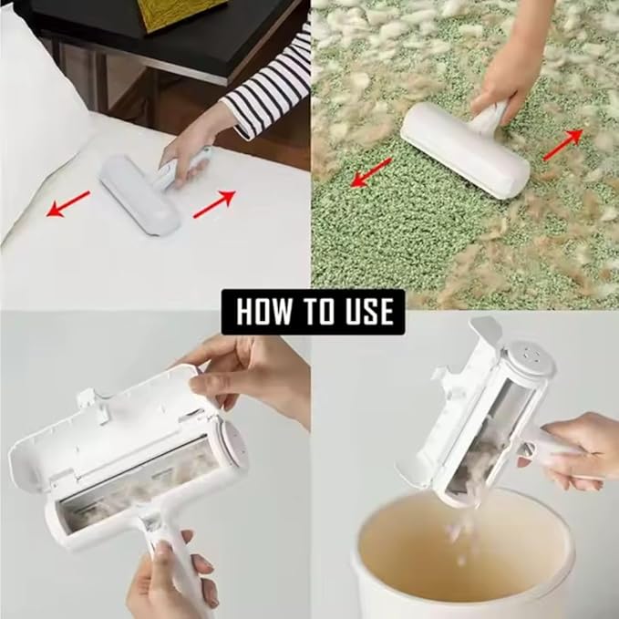 Dog/Cat Hair Roller Remover [Reinforced Handle], Reusable Lint Roller - for Couch, Carpet, Clothing & Bedding